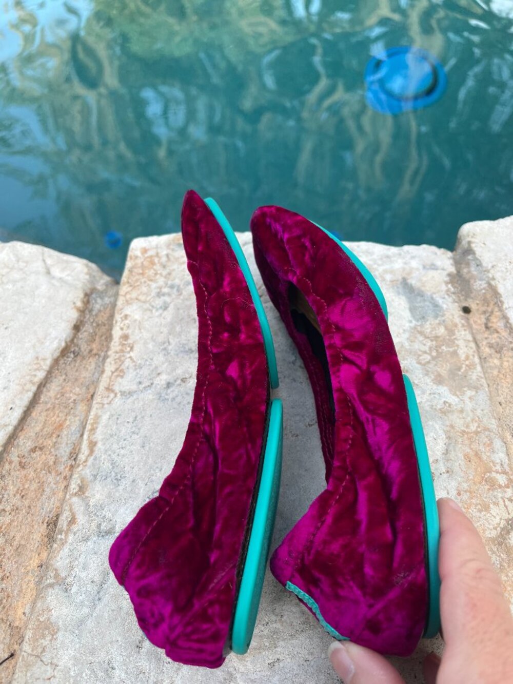 EUC Tieks Limited Release Tyrian Magenta Velvet Ballet Flats - Picture 4 of 6